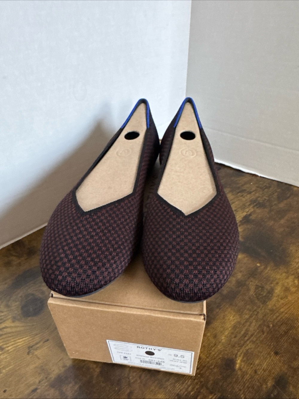Rothy’s Women’s The Flat Bittersweet Micro Check Size 9.5 NEW Style 001-346